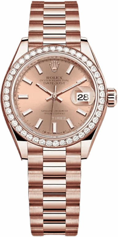 Rolex,Lady-Datejust 28mm,28mm,Everose Gold,Pink,Automatic,Day,55hours,279135RBR,279135RBR-0025