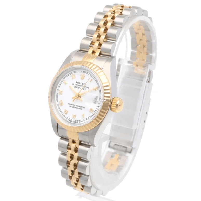 Rolex,Lady-Datejust 26mm,26mm,Stainless Steel,Yellow Gold,White,Automatic,Day,42hours,69173 Roma