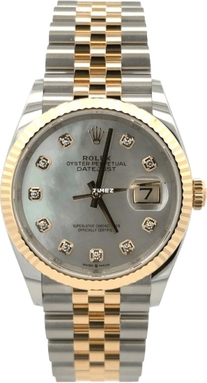 Rolex,Datejust 36 36mm,36mm,Oystersteel,White,Automatic,Day,70hours,126233
