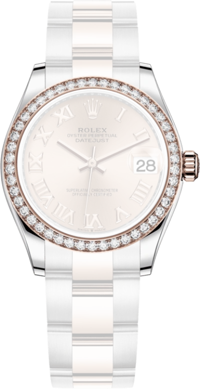 Rolex,Datejust 31 31mm,31mm,Rose Gold,Stainless Steel,Rose Gold,Pink,Automatic,Day,55hours,278381RBR,278381RBR-0001