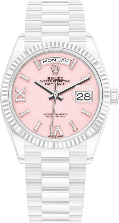Rolex,Day-Date 36 36mm,36mm,White Gold,Pink,Automatic,Date,Day,128239,128239-0021