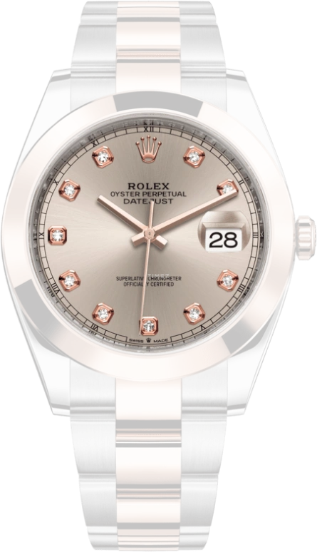Rolex,Datejust 41 41mm,41mm,Rose Gold,Stainless Steel,Pink,Automatic,Day,70hours,126301,126301-0007