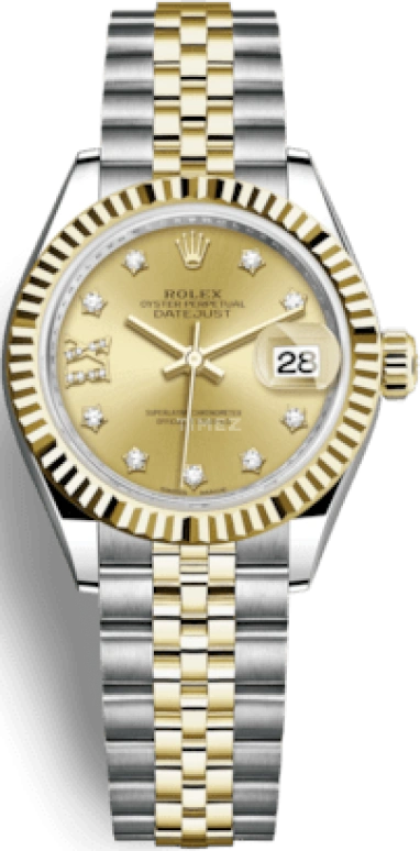Rolex,Lady-Datejust 28mm,28mm,Yellow Gold,Oystersteel,Champagne,Automatic,Day,55hours,279173,279173-0021