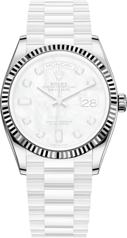 Rolex,Day-Date 36 36mm,36mm,White Gold,White,Automatic,Date,Day,128239,128239-0007