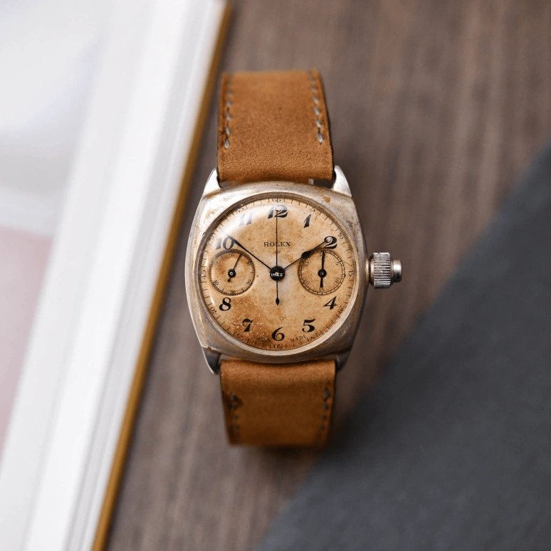 Rolex,Other 33mm,33mm,Silver,White,Handwound,Chronograph,Sapphire,Crystal Glass,2022 Cushion