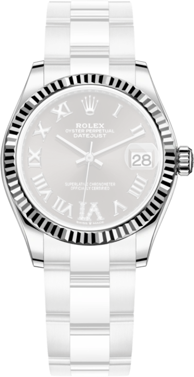 Rolex,Datejust 31 31mm,31mm,White Gold,Stainless Steel,Grey,Automatic,Day,55hours,278274,278274-0027