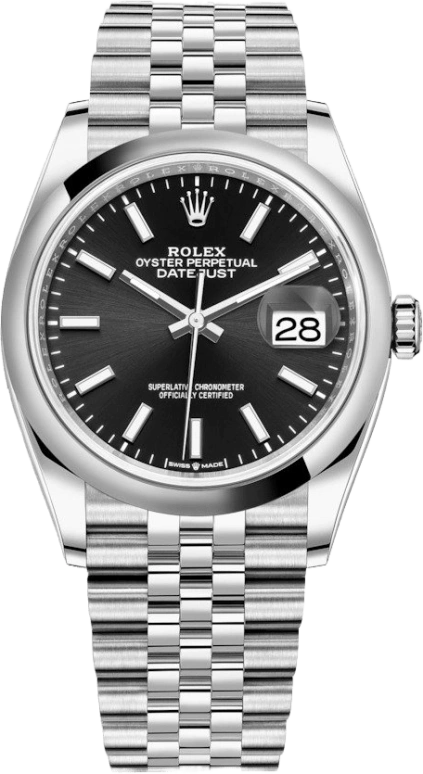 Rolex,Datejust 36 36mm,36mm,Oystersteel,Black,Automatic,Day,70hours,126200,126200-0003