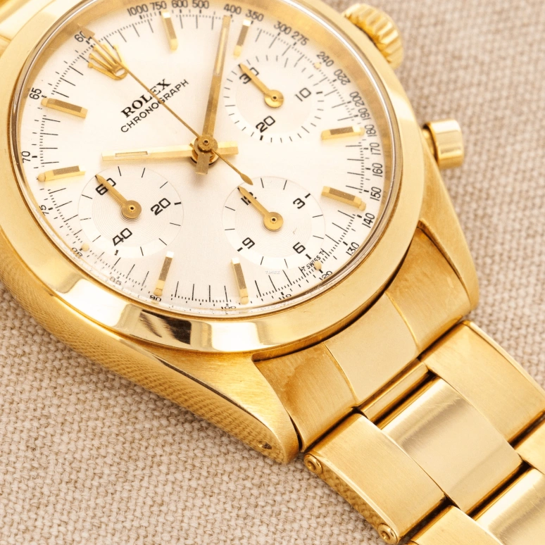 Rolex,Daytona 37mm,37mm,Yellow Gold,Silver White,White,Handwound,Chronograph,In-house Caliber,6238 White