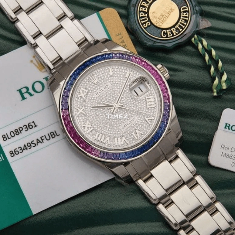 Rolex,Pearlmaster 39mm,39mm,White Gold,Silver,Automatic,Day,70hours,86349SAFUBL
