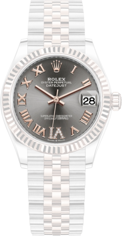 Rolex,Datejust 31 31mm,31mm,Rose Gold,Stainless Steel,Grey,Automatic,Day,55hours,278271,278271-0030
