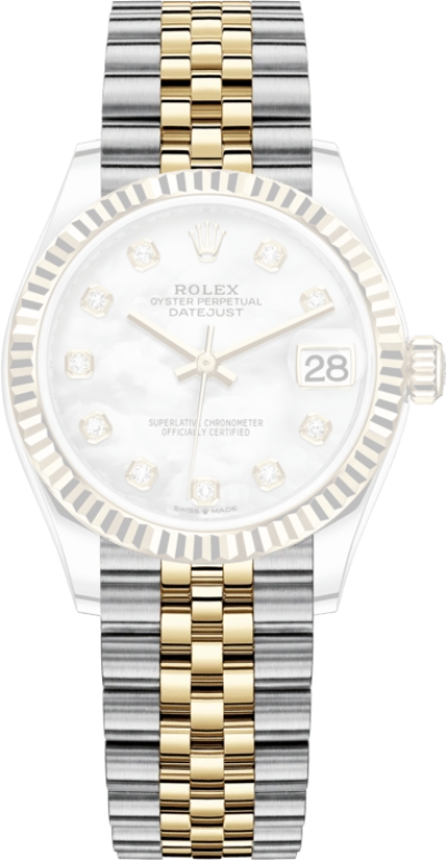 Rolex,Datejust 31 31mm,31mm,Yellow Gold,Stainless Steel,White,Automatic,Day,55hours,278273,278273-0028