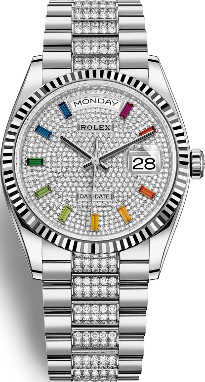 Rolex,Day-Date 36 36mm,36mm,White Gold,Automatic,Date,Day,128239,128239-0027