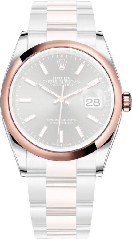 Rolex,Datejust 36 36mm,36mm,Rose Gold,Stainless Steel,Grey,Automatic,Day,70hours,126201,126201-0014