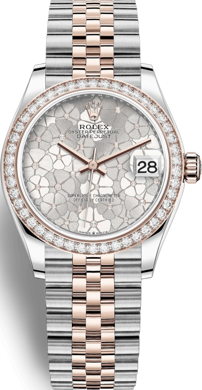 Rolex,Datejust 31 31mm,31mm,Rose Gold,Stainless Steel,Silver,Automatic,Day,55hours,278381RBR,278381RBR-0032