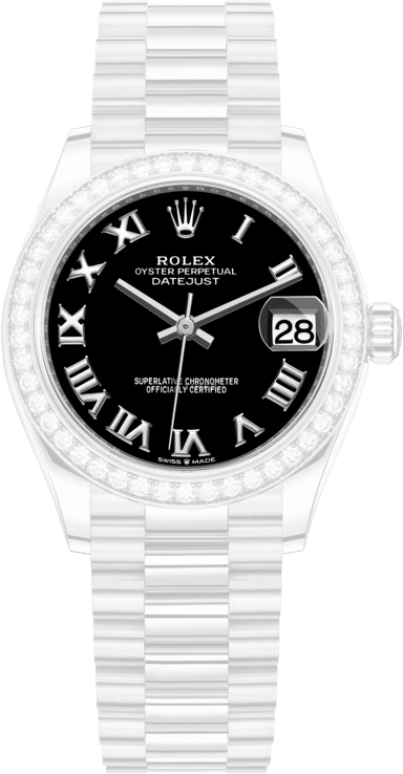 Rolex,Datejust 31 31mm,31mm,White Gold,Black,Automatic,Day,55hours,278289RBR,278289RBR-0011