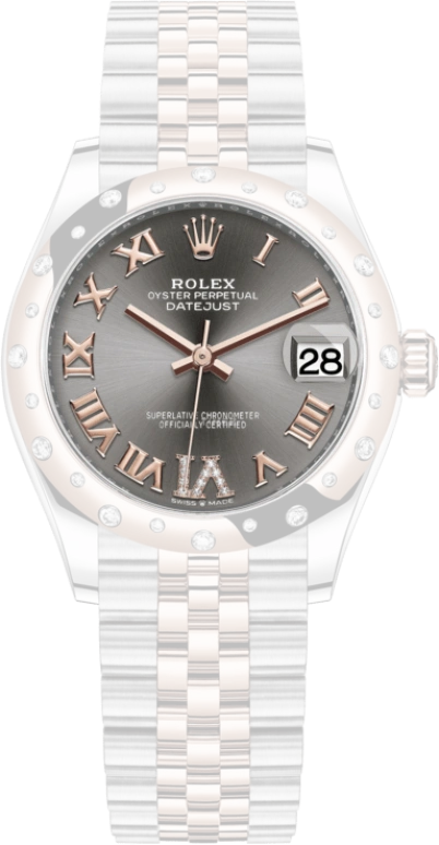 Rolex,Datejust 31 31mm,31mm,Rose Gold,Stainless Steel,Grey,Automatic,Day,55hours,278341RBR,278341RBR-0030