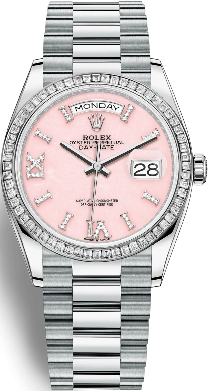 Rolex,Day-Date 36 36mm,36mm,Platinum,Pink,Automatic,Date,Day,128396TBR,128396TBR-0009