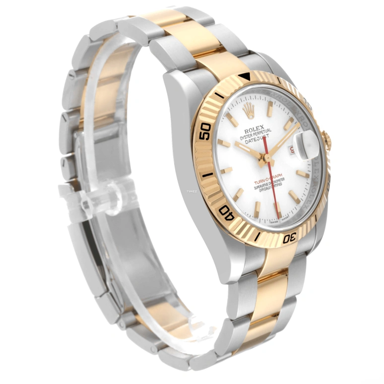 Rolex,Datejust 36 36mm,36mm,Yellow Gold,Stainless Steel,White,Automatic,Day,48hours,116263 Turn,116263 Turn-O-Graph white Oyster