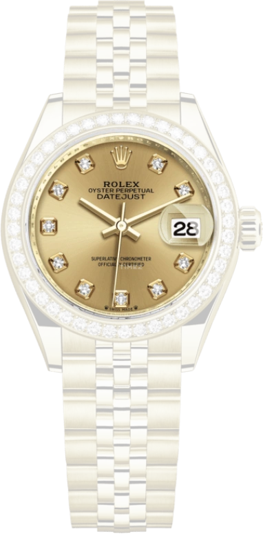 Rolex,Lady-Datejust 28mm,28mm,Yellow Gold,Champagne,Automatic,Day,55hours,279138RBR,279138RBR-0024