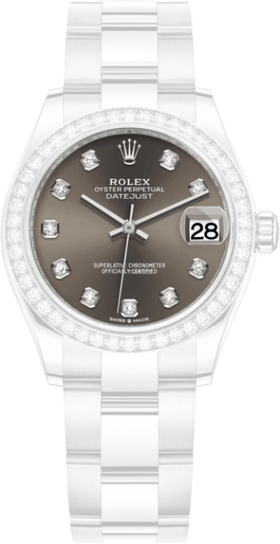 Rolex,Datejust 31 31mm,31mm,White Gold,Stainless Steel,Grey,Automatic,Day,55hours,278384RBR,278384RBR-0009