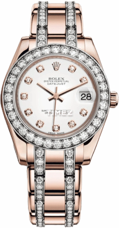 Rolex,Pearlmaster 34mm,34mm,Rose Gold,White,Automatic,Day,55hours,81285,81285-0040