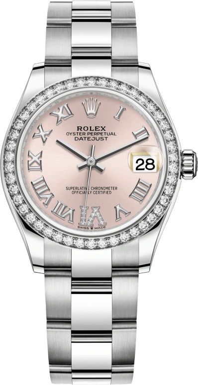 Rolex,Datejust 31 31mm,31mm,White Gold,Stainless Steel,Pink,Automatic,Day,55hours,278384RBR,278384RBR-0027
