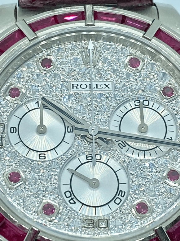 Rolex,Daytona 40mm,40mm,White Gold,Silver,Automatic,Chronograph,72hours,116589SALV Ruby Diamond
