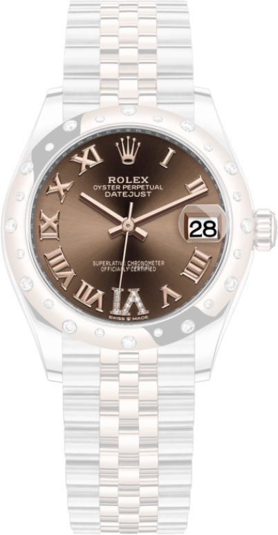 Rolex,Datejust 31 31mm,31mm,Rose Gold,Stainless Steel,Brown,Automatic,Day,55hours,278341RBR,278341RBR-0004