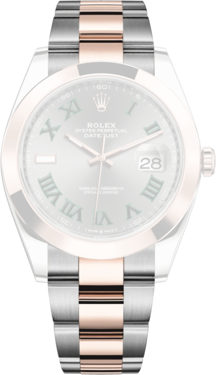 Rolex,Datejust 41 41mm,41mm,Rose Gold,Stainless Steel,Grey,Automatic,Day,70hours,126301,126301-0015