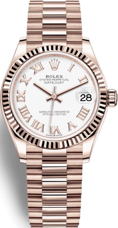 Rolex,Datejust 31 31mm,31mm,Rose Gold,White,Automatic,Day,55hours,278275,278275-0019
