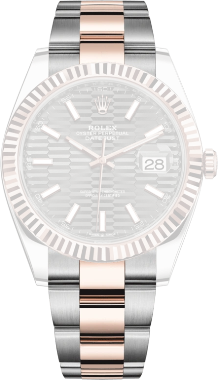 Rolex,Datejust 41 41mm,41mm,Rose Gold,Stainless Steel,Grey,Automatic,Day,70hours,126331,126331-0019