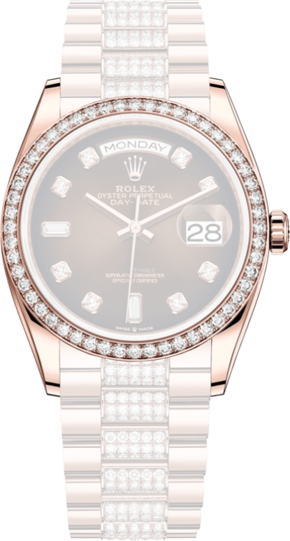 Rolex,Day-Date 36 36mm,36mm,Rose Gold,Brown,Automatic,Date,Day,128345RBR,128345RBR-0041