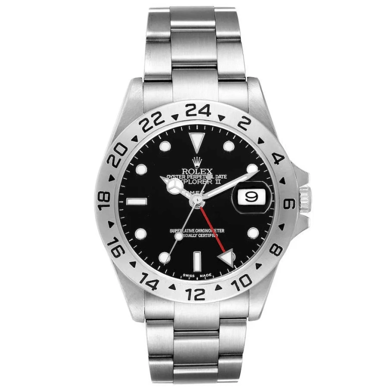 Rolex,Explorer II 40mm,40mm,Stainless Steel,Black,Automatic,Day,Dule Time,16570,16570-0004
