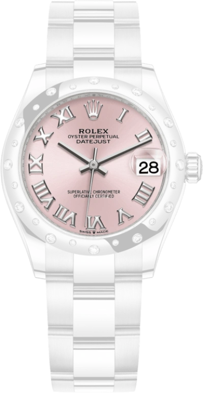 Rolex,Datejust 31 31mm,31mm,White Gold,Stainless Steel,Pink,Automatic,Day,55hours,278344RBR,278344RBR-0021