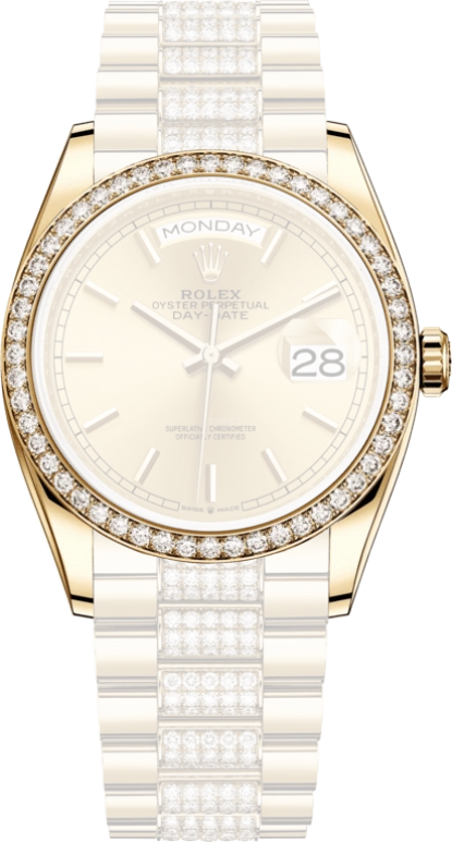 Rolex,Day-Date 36 36mm,36mm,Yellow Gold,Champagne,Automatic,Date,Day,128348RBR,128348RBR-0027