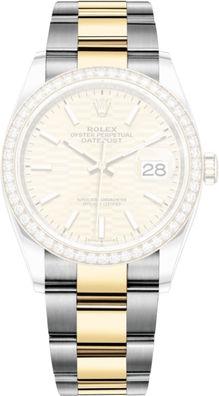 Rolex,Datejust 36 36mm,36mm,Yellow Gold,Stainless Steel,Champagne,Automatic,Day,70hours,126283RBR,126283RBR-0026