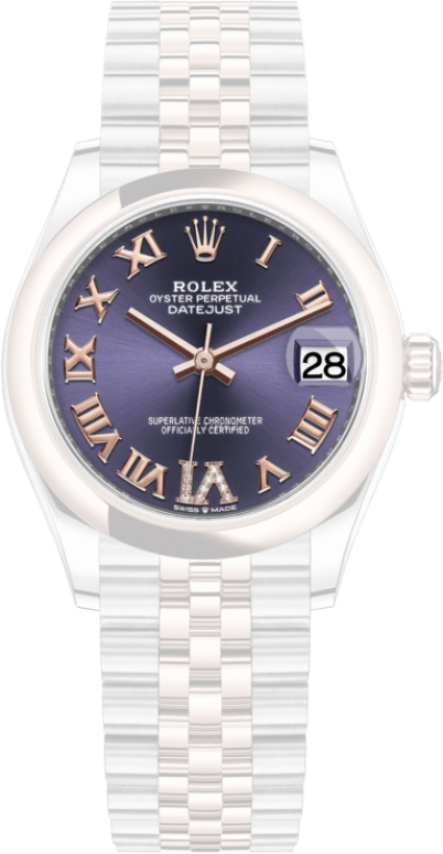 Rolex,Datejust 31 31mm,31mm,Rose Gold,Stainless Steel,Purple,Automatic,Day,55hours,278241,278241-0020