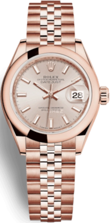 Rolex,Lady-Datejust 28mm,28mm,Rose Gold,Pink,Automatic,Day,55hours,279165,279165-0003