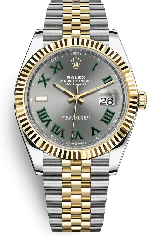 Rolex,Datejust 41 41mm,41mm,Yellow Gold,Stainless Steel,Grey,Automatic,Day,70hours,Darwin Núñez,126333,126333-0020