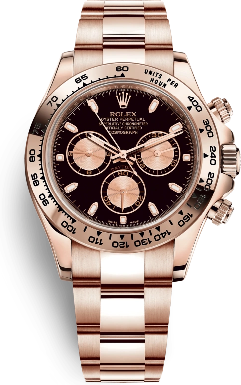 Rolex,Daytona 40mm,40mm,Rose Gold,Black,Automatic,Chronograph,Column Wheel,116505,116505-0008