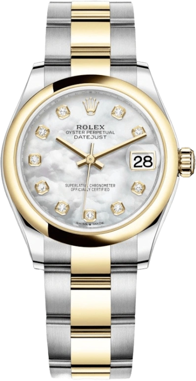 Rolex,Datejust 31 31mm,31mm,Yellow Gold,Stainless Steel,White,Automatic,Day,55hours,278243,278243-0027