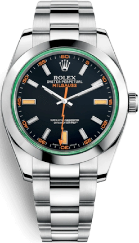 Rolex,Milgauss 40mm,40mm,Stainless Steel,Black,Automatic,48hours,In-house Caliber,Patrick Schwarzenegger,116400GV,116400GV-0001