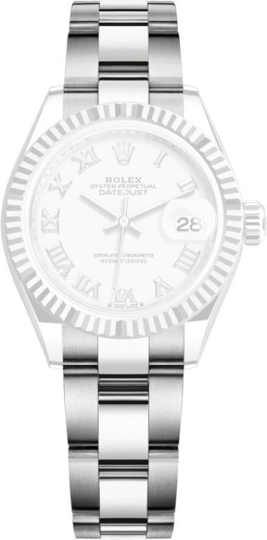 Rolex,Lady-Datejust 28mm,28mm,White Gold,Stainless Steel,White,Automatic,Day,55hours,279174,279174-0020