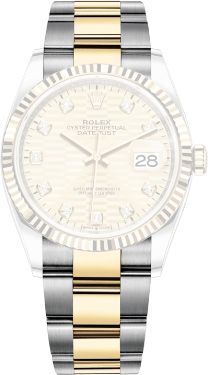 Rolex,Datejust 36 36mm,36mm,Yellow Gold,Stainless Steel,Champagne,Automatic,Day,70hours,126233,126233-0046