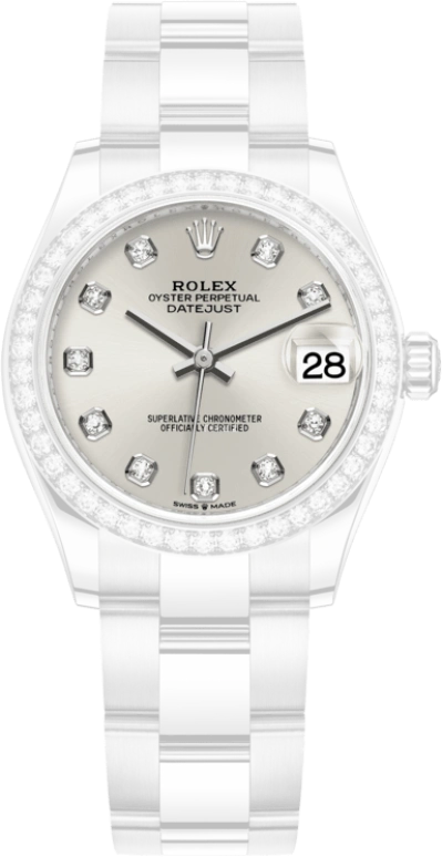 Rolex,Datejust 31 31mm,31mm,White Gold,Stainless Steel,Silver,Automatic,Day,55hours,278384RBR,278384RBR-0033
