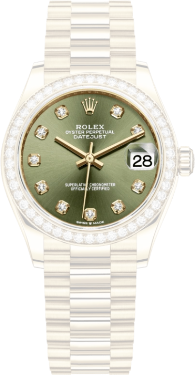 Rolex,Datejust 31 31mm,31mm,Yellow Gold,Green,Automatic,Day,55hours,278288RBR,278288RBR-0007
