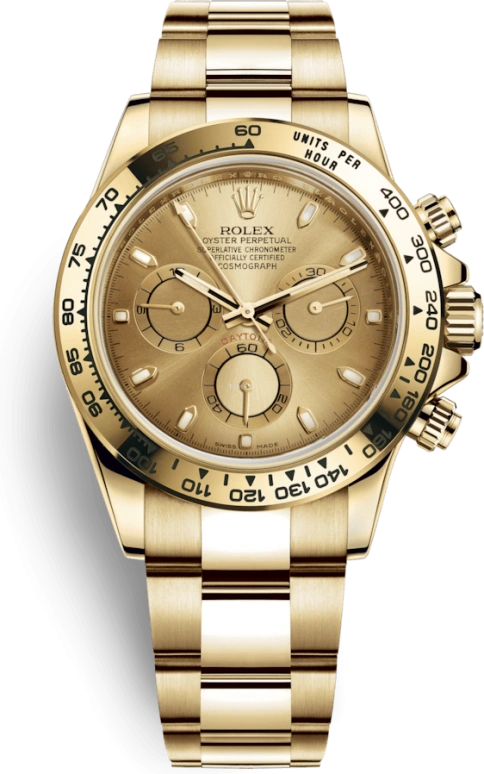 Rolex,Daytona 40mm,40mm,Yellow Gold,Champagne,Automatic,Chronograph,Column Wheel,116508,116508-0003