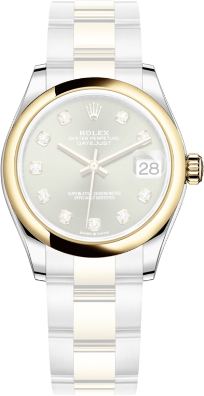 Rolex,Datejust 31 31mm,31mm,Yellow Gold,Stainless Steel,Green,Automatic,Day,55hours,278243,278243-0029