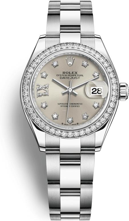 Rolex,Lady-Datejust 28mm,28mm,White Gold,Stainless Steel,Silver,Automatic,Day,55hours,279384RBR,279384RBR-0022