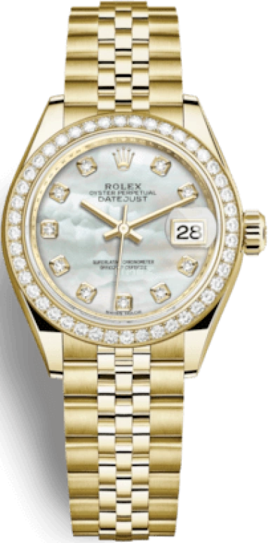 Rolex,Lady-Datejust 28mm,28mm,Yellow Gold,White,Automatic,Day,55hours,279138RBR,279138RBR-0016